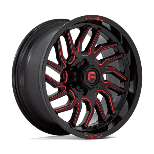 Fuel 1Pc D808 Hurricane 20X9 +1 Gloss Black Milled Red Tint