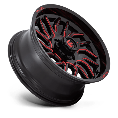 Fuel 1Pc D808 Hurricane 20X9 +1 Gloss Black Milled Red Tint