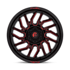 Fuel 1Pc D808 Hurricane 20X9 +1 Gloss Black Milled Red Tint