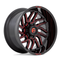 Fuel 1Pc D808 Hurricane 20X9 +1 Gloss Black Milled Red Tint