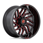 Fuel 1Pc D808 Hurricane 20X9 +1 Gloss Black Milled Red Tint