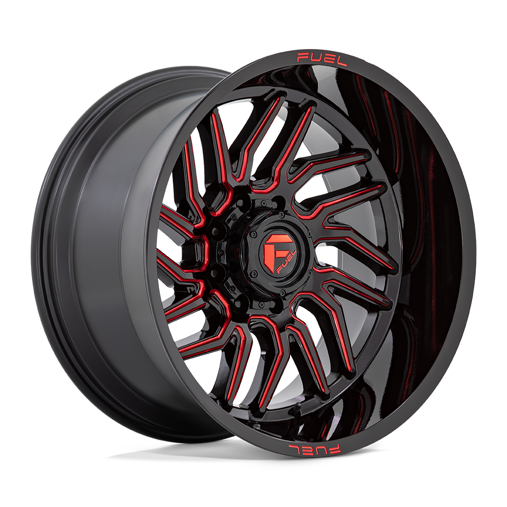Fuel 1Pc D808 Hurricane 20X9 +20 Gloss Black Milled Red Tint