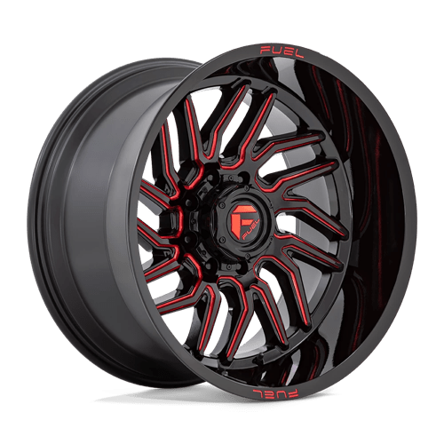 Fuel 1Pc D808 Hurricane 22X12 -44 Gloss Black Milled Red Tint