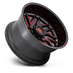 Fuel 1Pc D808 Hurricane 20X9 +1 Gloss Black Milled Red Tint