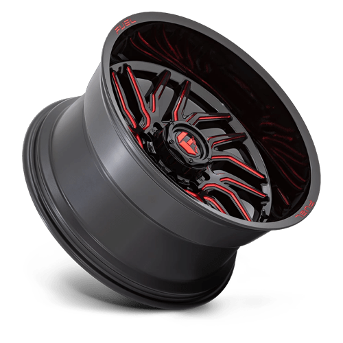 Fuel 1Pc D808 Hurricane 22X12 -44 Gloss Black Milled Red Tint