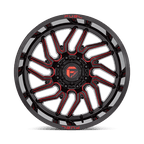 Fuel 1Pc D808 Hurricane 20X9 +20 Gloss Black Milled Red Tint