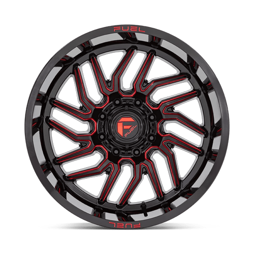 Fuel 1Pc D808 Hurricane 22X12 -44 Gloss Black Milled Red Tint