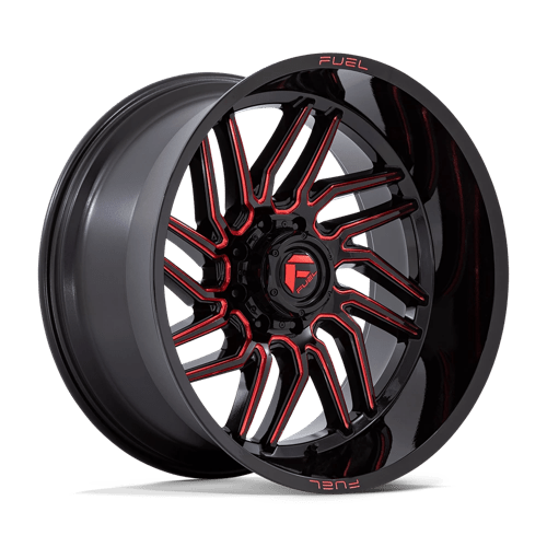 Fuel 1Pc D808 Hurricane 24X12 -44 Gloss Black Milled Red Tint