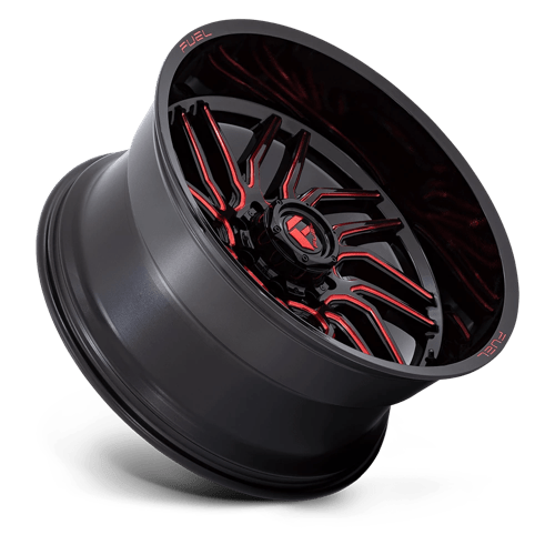 Fuel 1Pc D808 Hurricane 24X12 -44 Gloss Black Milled Red Tint