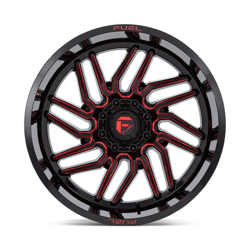 Fuel 1Pc D808 Hurricane 24X12 -44 Gloss Black Milled Red Tint