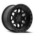 Arena Fury 17X9 +0 Satin Black W/ Gloss Black Lip