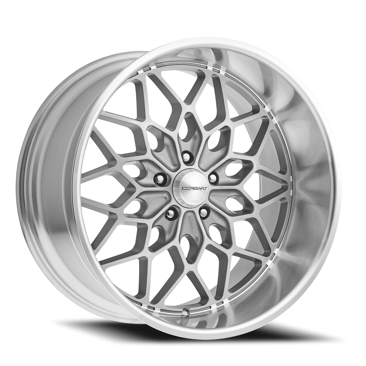 Corsart Gunner 20X10 +0 Gloss Brushed W/ Diamond Cut Lip