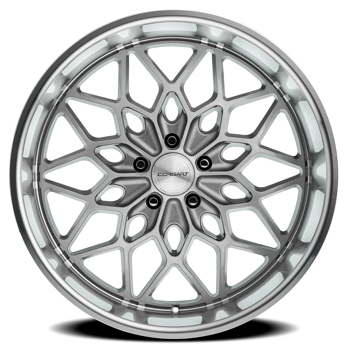 Corsart Gunner 20X12 +0 Gloss Brushed W/ Diamond Cut Lip
