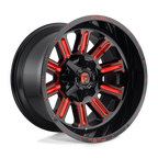 Fuel 1Pc D621 Hardline 18X9 -12 Gloss Black Red Tinted Clear