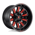 Fuel 1Pc D621 Hardline 20X10 -18 Gloss Black Red Tinted Clear