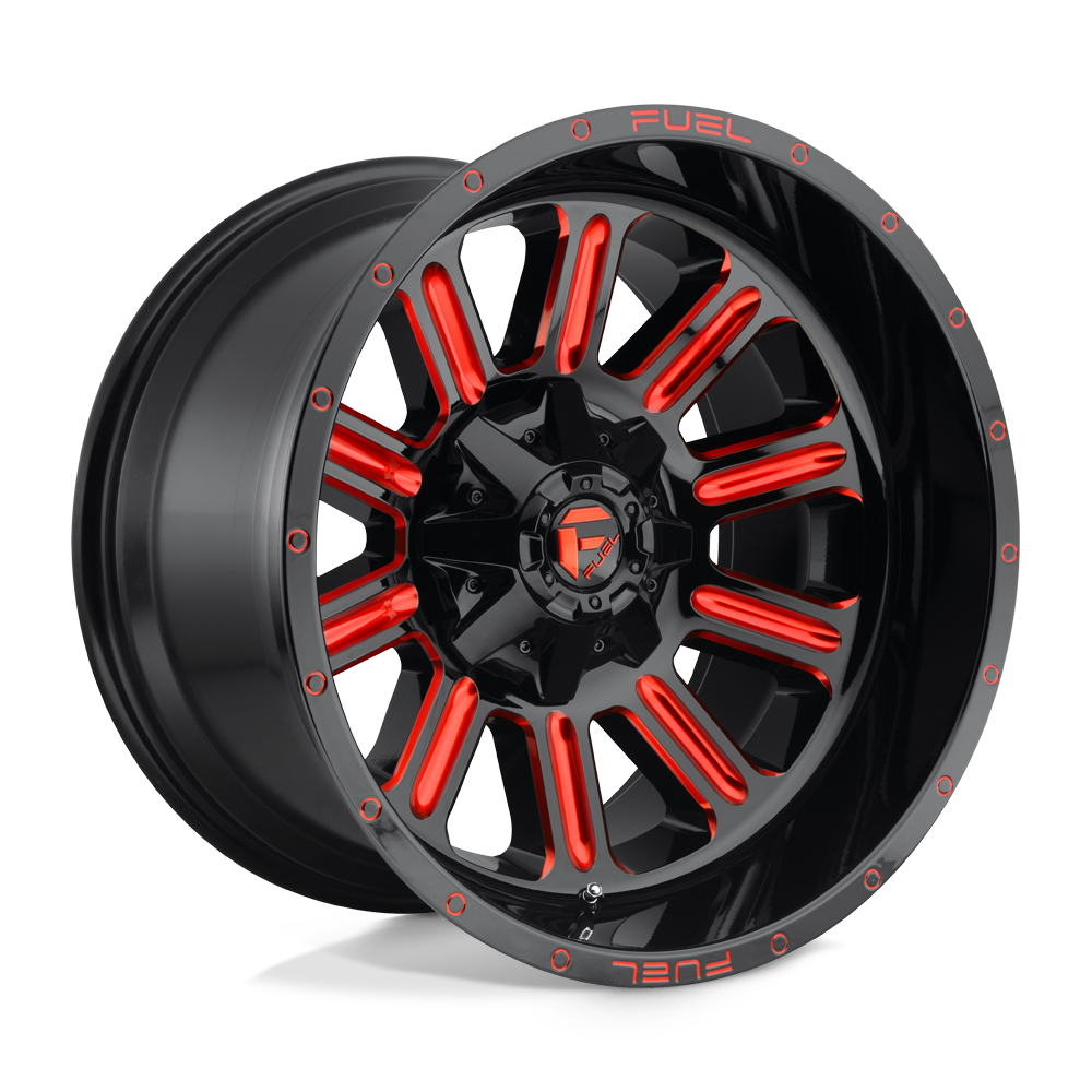 Fuel 1PC D621 HARDLINE 15x8 +-18 GLOSS BLACK RED TINTED CLEAR