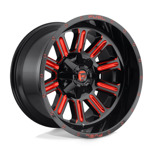 Fuel 1Pc D621 Hardline 20X12 -44 Gloss Black Red Tinted Clear