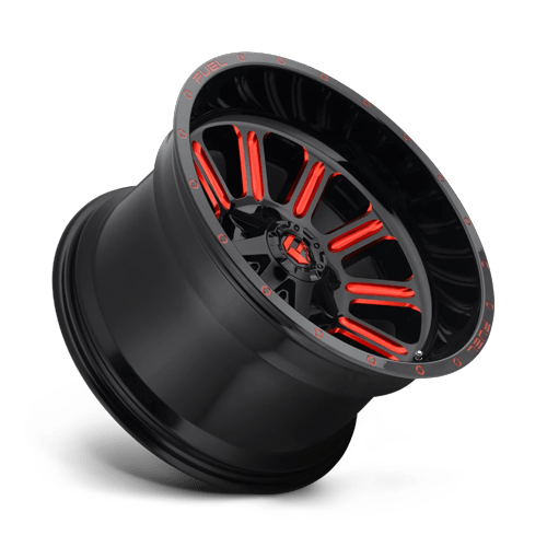 Fuel 1Pc D621 Hardline 20X10 -18 Gloss Black Red Tinted Clear