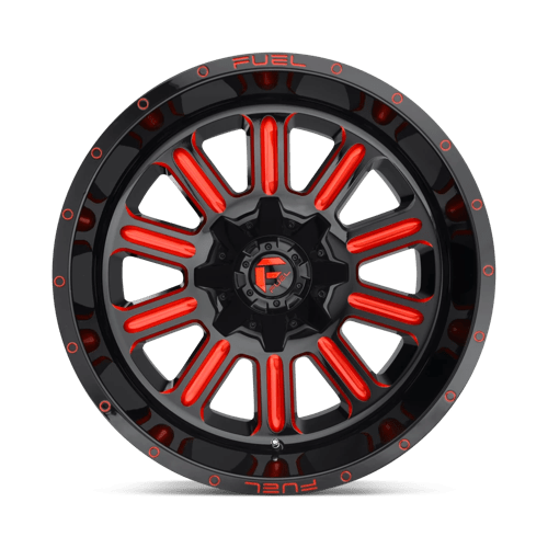 Fuel 1Pc D621 Hardline 20X10 -18 Gloss Black Red Tinted Clear