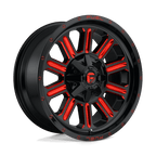 Fuel 1Pc D621 Hardline 20X9 +1 Gloss Black Red Tinted Clear