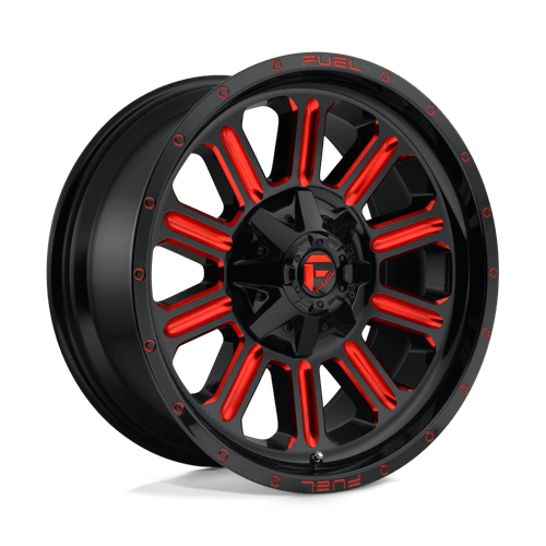 Fuel 1Pc D621 Hardline 20X9 +1 Gloss Black Red Tinted Clear