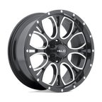 Helo He879 17X9 -12 Gloss Black Machined & Milled