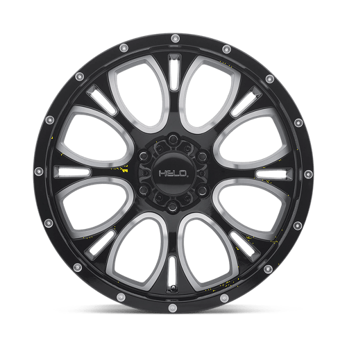 Helo He879 17X9 -12 Gloss Black Machined & Milled
