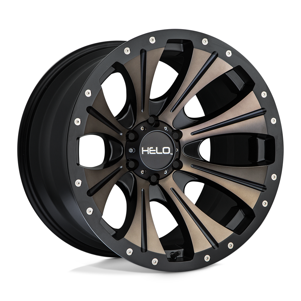 Helo He901 17X9 -12 Satin Black Mach W/ Dark Tint