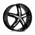 Helo He844 22X8.5 +45 Gloss  Black W/ Chrome Accents