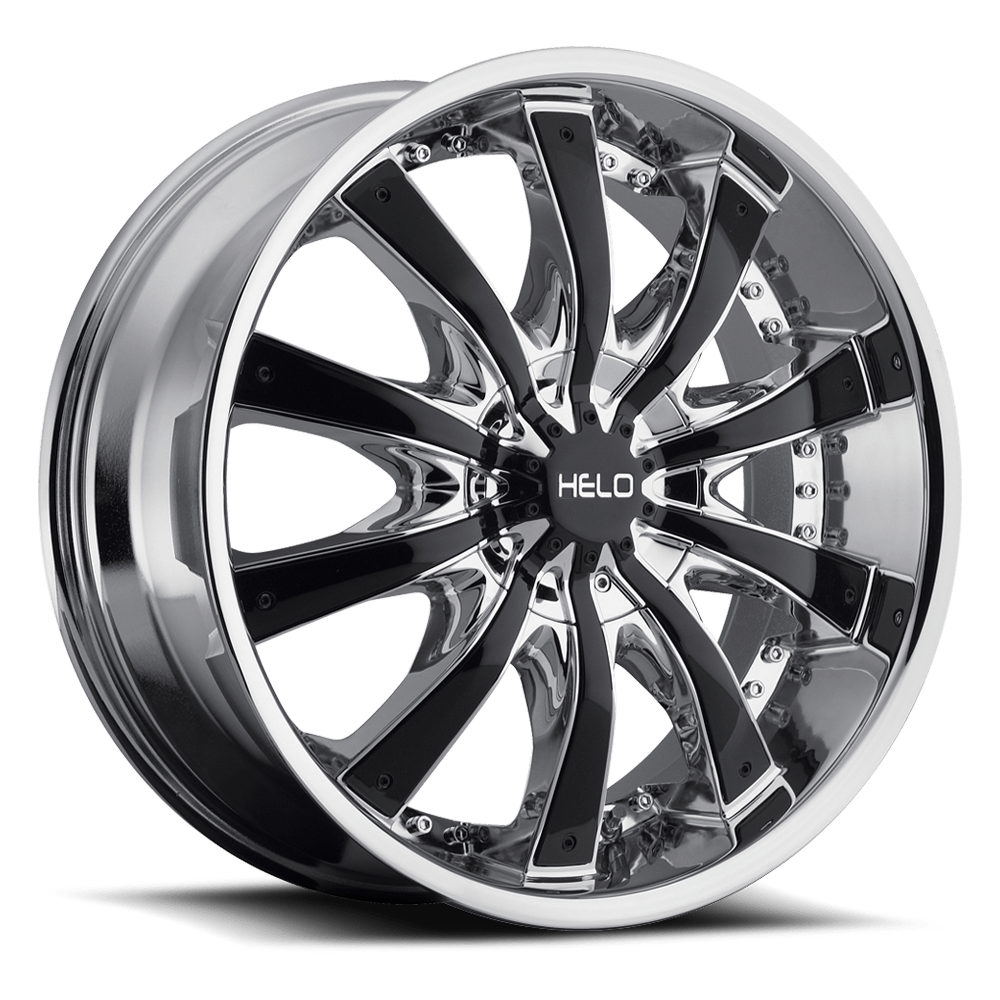 Helo He875 26X9.5 +38 Chrome W/ Gloss Black Accents