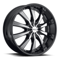 Helo He875 26X9.5 +15 Gloss  Black W/ Chrome Accents