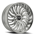 Dazz Heat 24X10 +0 Gloss Silver W/ Brushed / Chrome Stainless Steel Lip