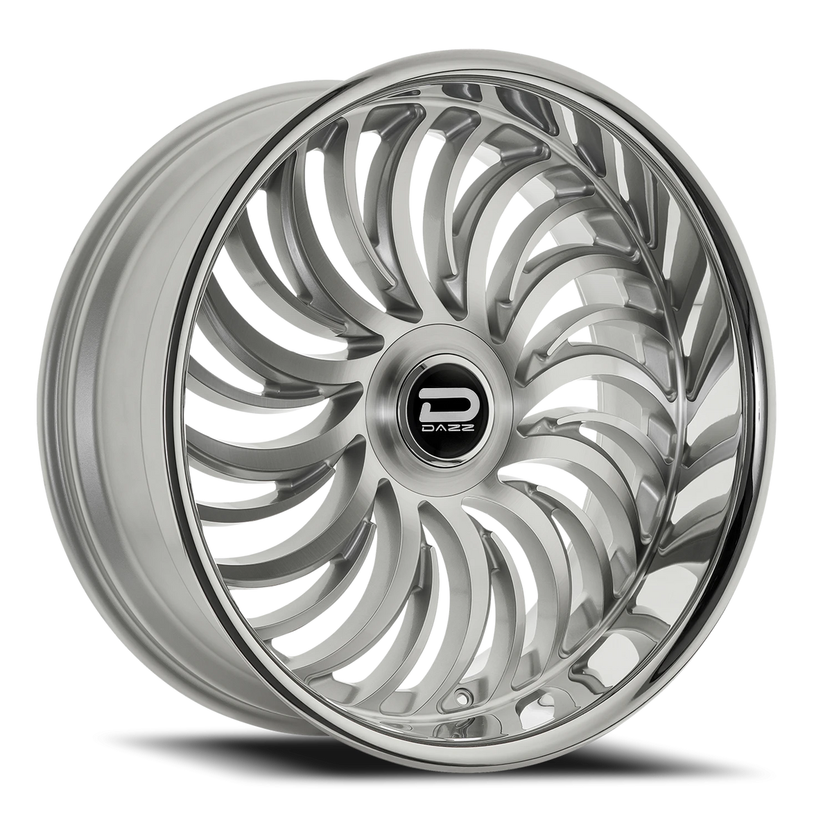 Dazz Heat 24X10 +0 Gloss Silver W/ Brushed / Chrome Stainless Steel Lip