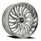 Dazz Heat 24X10 +0 Gloss Silver W/ Brushed / Chrome Stainless Steel Lip