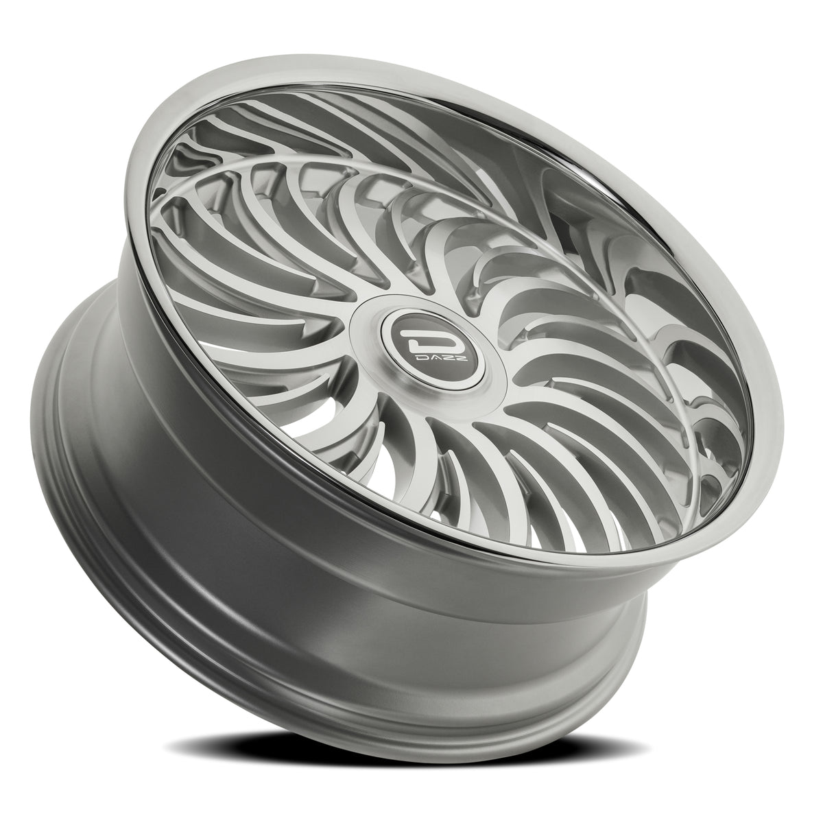 Dazz Heat 24X10 +0 Gloss Silver W/ Brushed / Chrome Stainless Steel Lip