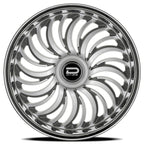 Dazz Heat 24X10 +0 Gloss Silver W/ Brushed / Chrome Stainless Steel Lip