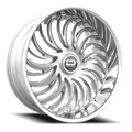 Dazz Heat 24X9 +0 Gloss Silver W/ Brushed / Chrome Stainless Steel Lip