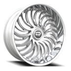 Dazz Heat 24X9 +0 Gloss Silver W/ Brushed / Chrome Stainless Steel Lip