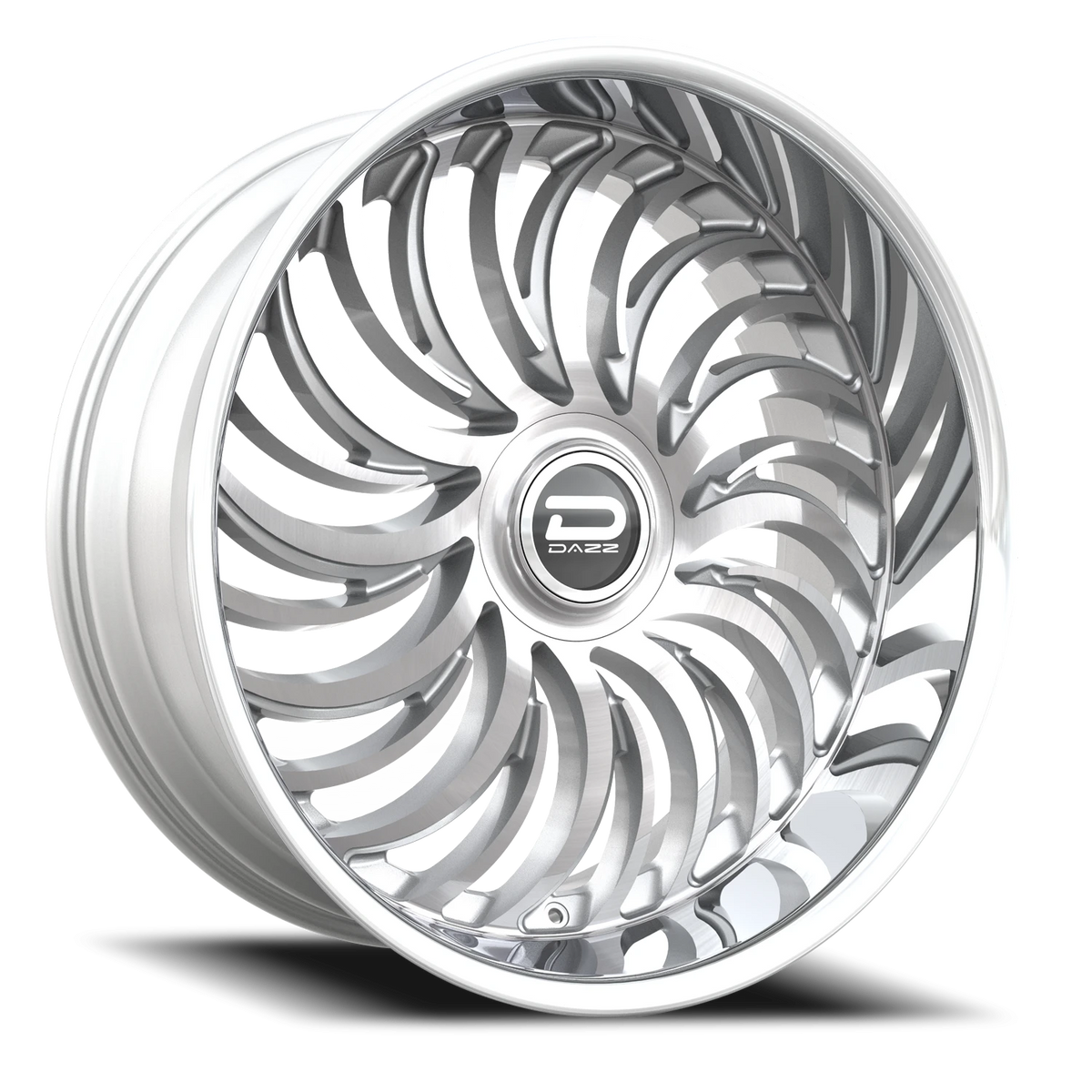 Dazz Heat 24X9 +0 Gloss Silver W/ Brushed / Chrome Stainless Steel Lip