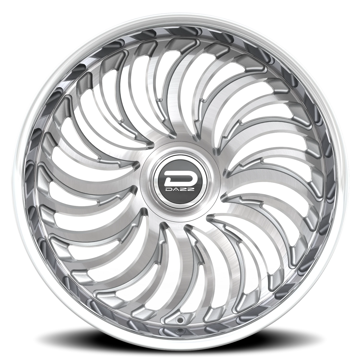 Dazz Heat 24X9 +0 Gloss Silver W/ Brushed / Chrome Stainless Steel Lip