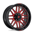 Fuel 1Pc D663 Ignite 20X10 -18 Gloss Black Red Tinted Clear