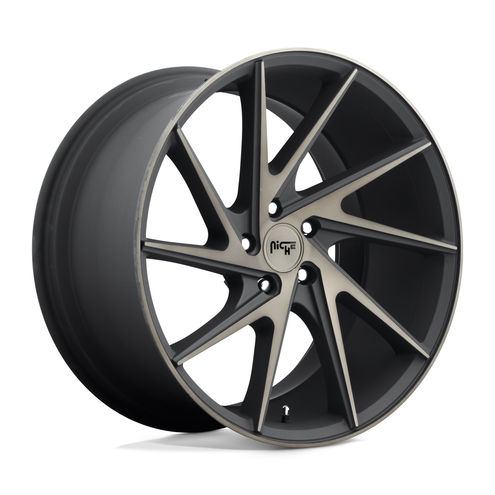 Niche 1Pc M163 Invert 20X10.5 +45 Matte Black Machined Ring