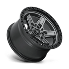 Fuel 1Pc D698 Kicker 17X9 -12 Matte Gunmetal Black Bead Ring