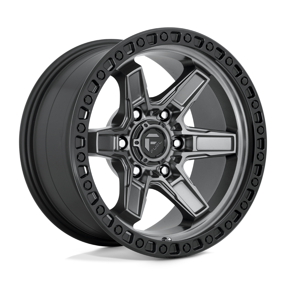 Fuel 1Pc D698 Kicker 17X9 +1 Matte Gunmetal Black Bead Ring