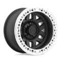 KMC KM229 MACHETE CRAWL BEADLOCK 17x9 +-38 SATIN BLACK W/ MACHINED RING