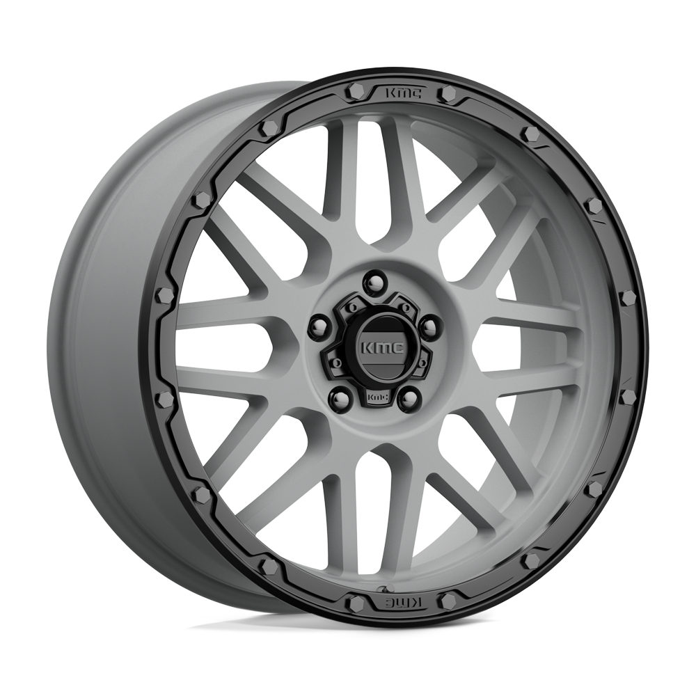 Kmc Km535 Grenade Off-Road 18X8.5 +35 Matte Gray W/ Matte Black Lip