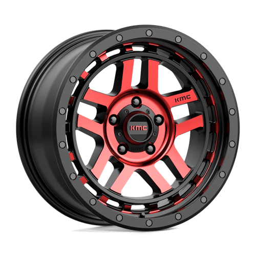 Kmc Km540 Recon 18X8.5 +0 Gloss Black Mach W/ Red Tint