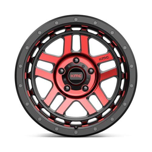 Kmc Km540 Recon 18X8.5 +0 Gloss Black Mach W/ Red Tint