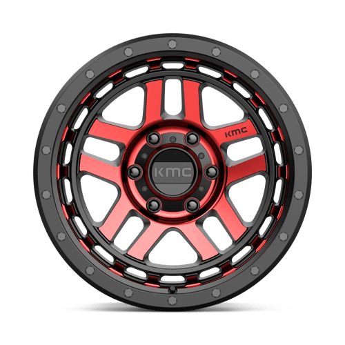 Kmc Km540 Recon 18X8.5 +0 Gloss Black Mach W/ Red Tint
