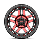 Kmc Km540 Recon 17X8.5 +18 Gloss Black Mach W/ Red Tint